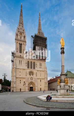 La Cathédrale de l'Assomption de la Bienheureuse Vierge Marie à Zagreb, Croatie Banque D'Images