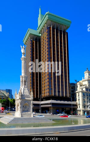 Torre Colon Enchufe Towers Madrid Espagne ES Antonio Lamela martinez Banque D'Images