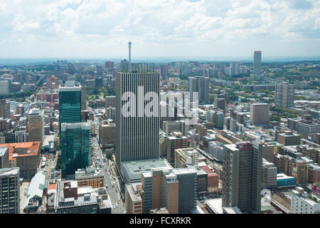 City CBD vue depuis Carlton Centre, Johannesburg, ville de Johannesburg municipalité, province de Gauteng, Afrique du Sud Banque D'Images