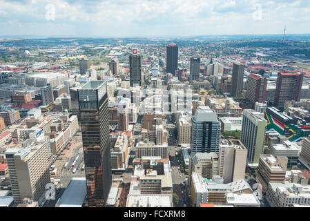 Centre-ville vue depuis Carlton Centre, Johannesburg, ville de Johannesburg municipalité, province de Gauteng, Afrique du Sud Banque D'Images