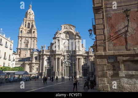 La cathédrale de Murcie et de la Plaza del Cardenal Belluga à Murcie, Espagne Banque D'Images