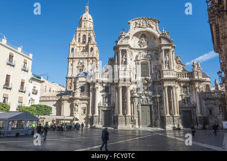 La cathédrale de Murcie et de la Plaza del Cardenal Belluga à Murcie, Espagne Banque D'Images