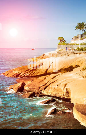 Plaza Playa del Duque, Château de Duc, Costa Adeje, Tenerife, Espagne Banque D'Images