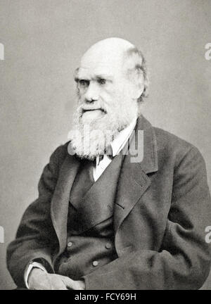Portrait de Charles Robert darwin 1809 biologiste 1882 Banque D'Images