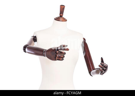 Portrait de mannequin contre fond blanc Banque D'Images