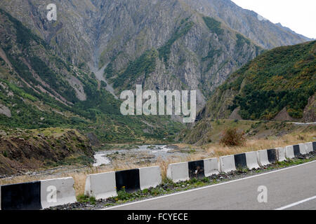 Georgien, Stepansminda Darialschlucht Mtskheta-Mtianeti,,, Tal des Terek an der Grenze zu Russland Banque D'Images