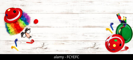 Masque de carnaval clown. Vacances bannière. Décoration parti Banque D'Images