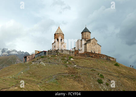 Georgien, Stepansminda Kreuzkuppelkirche, Mtskheta-Mtianeti, Zminda Gergetier Sameba, Dreifaltigkeitskirc (Dreifaltigkeitskirche Banque D'Images