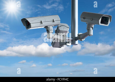 Les caméras peuvent enregistrer des événements difficiles comme la circulation, les accidents. Et également empêcher le voleur. Banque D'Images