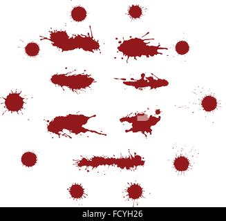 Splatted blots liquide et les éclaboussements vector set Illustration de Vecteur
