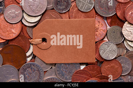 La vierge d'étiquette sur pièces mixtes Banque D'Images