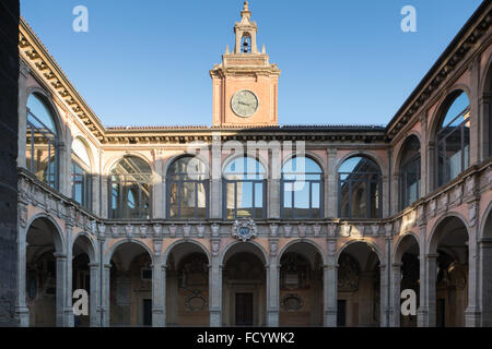 Biblioteca dell'Archiginnasio. Théâtre anatomique de l'Archiginnasio. L'ancienne Université de Bologne. Banque D'Images