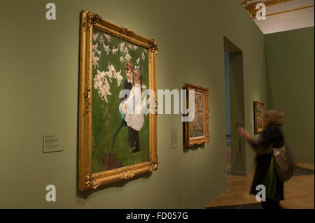 Royal Academy of Arts, Londres, Royaume-Uni. 26 janvier, 2016. John Singer Sargent, Jardin Etude de la Vickers les enfants. Appuyez sur view de l'importante exposition, peinture le jardin moderne : Monet à Matisse. L'exposition examine le rôle des jardins dans la peinture de Claude Monet et de ses contemporains, enjambant le début des années 1860 aux années 1920, il rassemble plus de 120 oeuvres, des institutions publiques et de collections privées en Europe et aux USA : Crédit Artsimages/Alamy Live News Banque D'Images