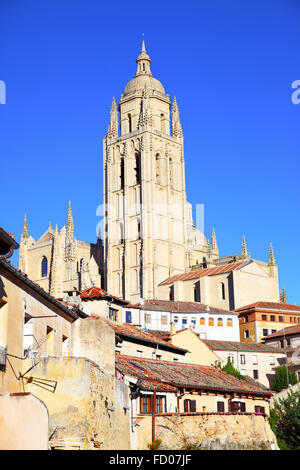 Clocher de cathédrale de Ségovie, Espagne Banque D'Images