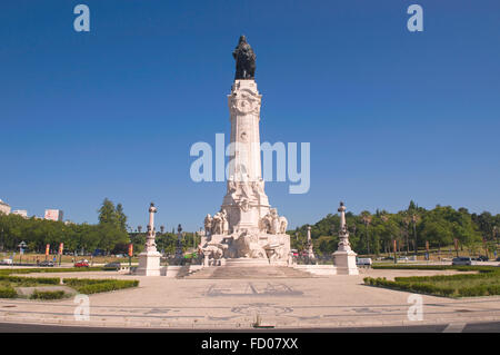 Statue de Marques de Pombal à Lisbonne, Portugal Banque D'Images