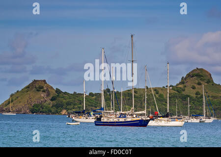 Bateaux à Pigean Reduit Beach de l'Île Sainte-lucie Antilles Banque D'Images