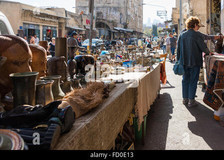 Juste marchande et le marché aux puces à Haïfa, Israël Banque D'Images