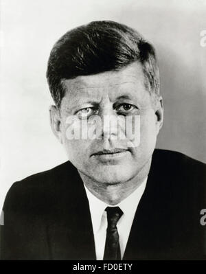 John F Kennedy, portrait du 35e président des USA, 1961 Banque D'Images