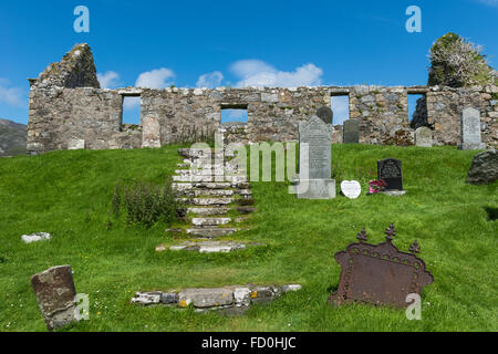 Le cimetière en Chriosd Cill, un 16e siècle près de l'église ruinée Broadford sur l'île de Skye, Écosse, Royaume-Uni Banque D'Images