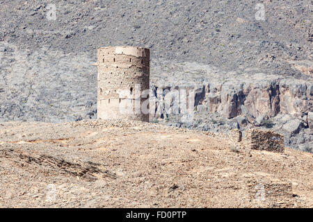 Old watch tower en Oman Banque D'Images