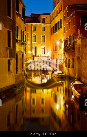 Nuit à Venise, Vénétie, Italie, Unesco Banque D'Images