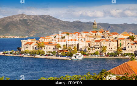 L'île de Korcula, Dubrovnik, Croatie, Europe Banque D'Images