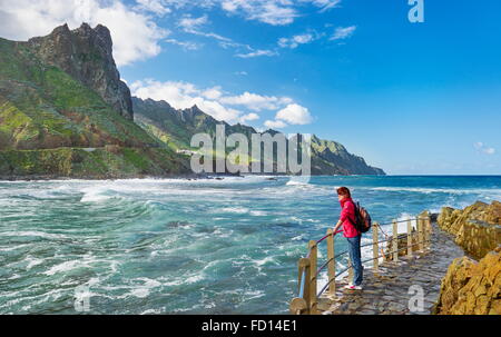 L'almaciga, Côte Taganana, Tenerife, Canaries, Espagne Banque D'Images