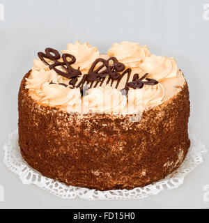 Décoration gâteau crème au beurre et chocolat au lait Banque D'Images