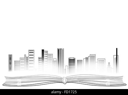 Image en arrière-plan avec des croquis de construction sur fond blanc Banque D'Images