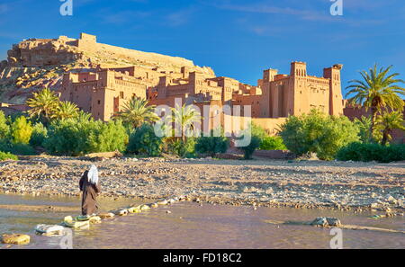 Ait Benhaddou forteresse près de Ouarzazate, Maroc Banque D'Images