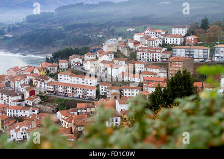 Lastres village de San Roque viewer, Asturias, Espagne. Banque D'Images