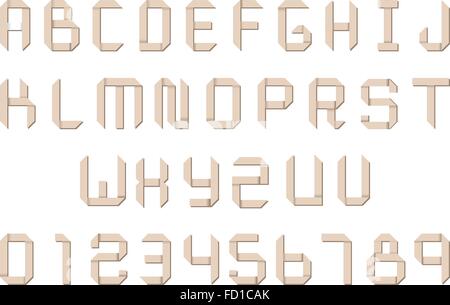 Origami Papier lettres alphabet set. Vector illustration. Illustration de Vecteur