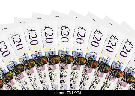 Les billets de banque de 20 livres, Close Up. Banque D'Images