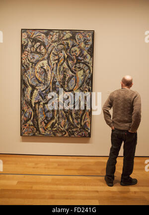 Œuvres de Jackson Pollock au Musée d'Art Moderne de New York. Banque D'Images