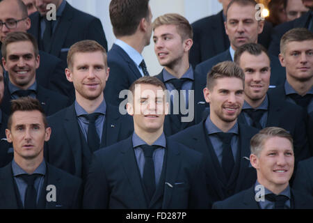 Miroslav Klose, Philipp Lahm, Mertesacker, par Oliver Bierhoff, Manuel Neuer, Christoph Kramer, Ron-Robert Zieler, Kevin Grosskr Banque D'Images