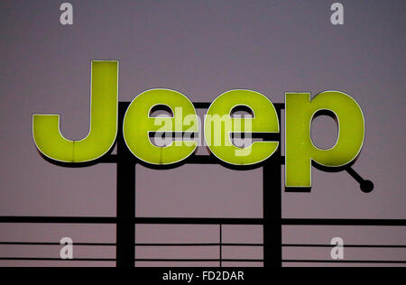 Logo das der Marke 'Jeep', Berlin. Banque D'Images