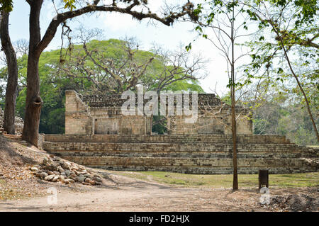 Certaines des structures anciennes au site archéologique de Copan au Honduras Banque D'Images