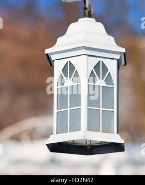 Sur la photo dans la neige lampe Banque D'Images