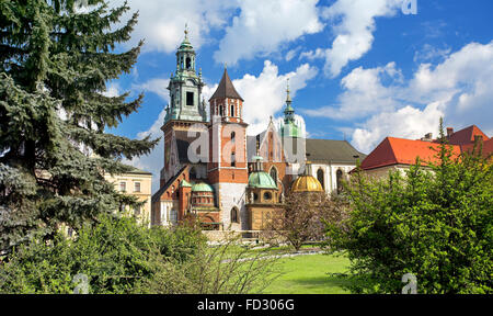 La Cathédrale Royale de Wawel Cracovie Pologne sur l'Europe Banque D'Images