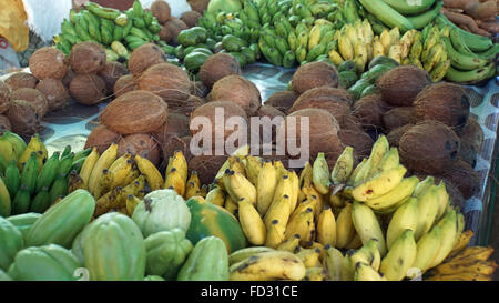 Marché tropical à Victoria sur l'île de Mahé Banque D'Images