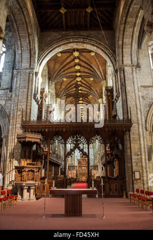 À l'intérieur de l'abbaye de Selby, Yorkshire, Angleterre, Royaume-Uni Banque D'Images