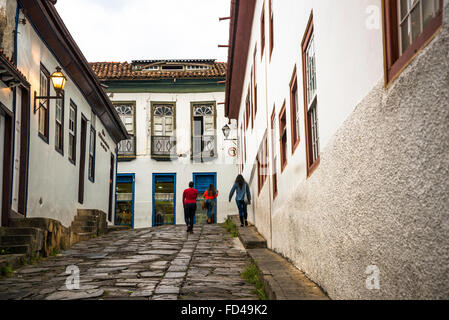 Maisons coloniales, Diamantina, Minas Gerais, Brésil Banque D'Images