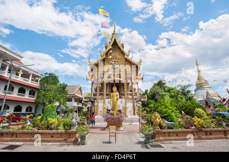 Wat Buppharam extérieur de tir, Chiang Mai, Thaïlande Banque D'Images