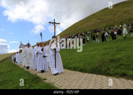 Saint Sacrement procession. Messe en la solennité de l'Assomption de la bienheureuse Vierge Marie. Sanctuaire de Notre Dame de la Banque D'Images