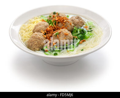 Bakso, meatball soup with noodles, cuisine indonésienne Banque D'Images