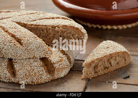 Boulangerie Pâtisserie pain de semoule marocain Banque D'Images