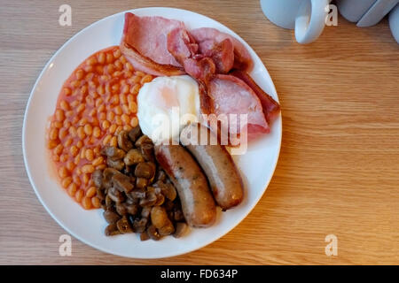 Une vue de dessus d'un petit-déjeuner anglais complet fried Banque D'Images