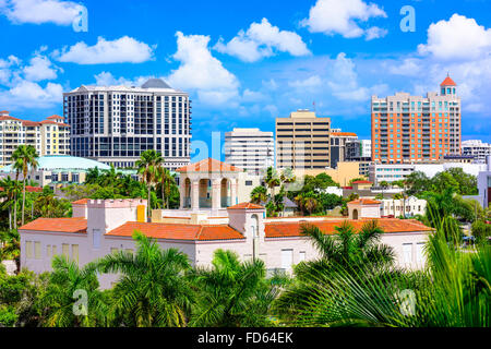 Sarasota, Floride, USA sur le centre-ville. Banque D'Images