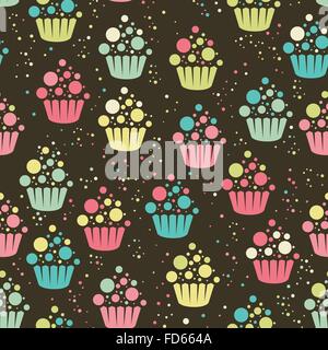 Cupcake coloré modèle homogène. Vector illustration Illustration de Vecteur