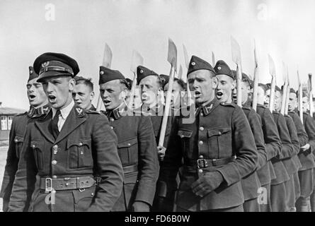 Service du travail néerlandais hommes 1942 Banque D'Images